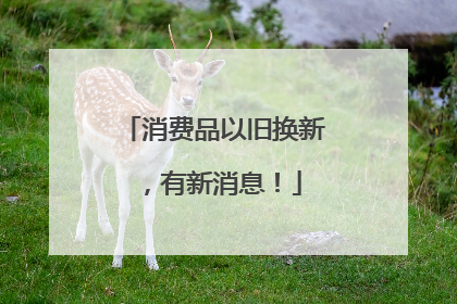 消费品以旧换新，有新消息！