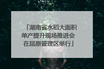 湖南省水稻大面积单产提升现场推进会在屈原管理区举行