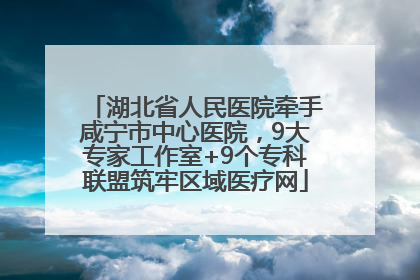 湖北省人民医院牵手咸宁市中心医院，9大专家工作室+9个专科联盟筑牢区域医疗网