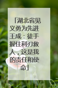 湖北省见义勇为先进王成：徒手握住利刃救人，这是我的责任和使命
