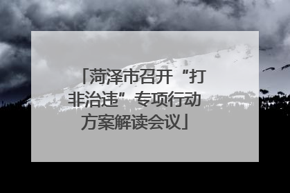 菏泽市召开“打非治违”专项行动方案解读会议