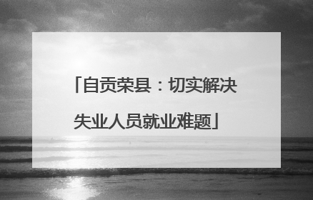 自贡荣县：切实解决失业人员就业难题