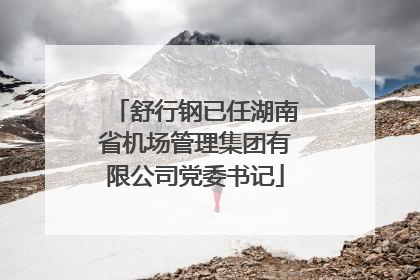 舒行钢已任湖南省机场管理集团有限公司党委书记