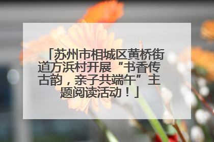 苏州市相城区黄桥街道方浜村开展“书香传古韵，亲子共端午”主题阅读活动！