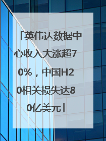 英伟达数据中心收入大涨超70%，中国H20相关损失达80亿美元