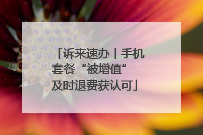 诉来速办丨手机套餐“被增值” 及时退费获认可