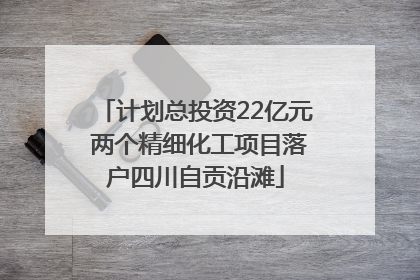 计划总投资22亿元 两个精细化工项目落户四川自贡沿滩