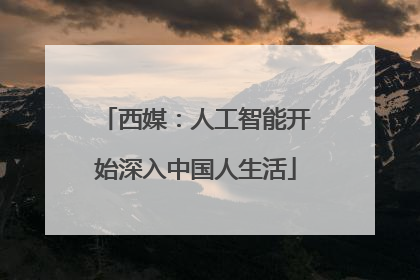 西媒：人工智能开始深入中国人生活
