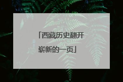 西藏历史翻开崭新的一页