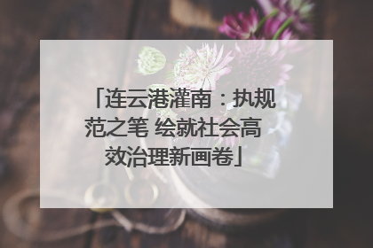 连云港灌南：执规范之笔 绘就社会高效治理新画卷