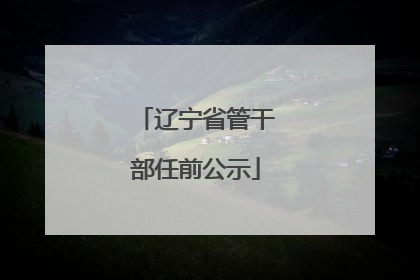 辽宁省管干部任前公示