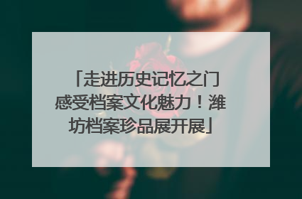 走进历史记忆之门 感受档案文化魅力！潍坊档案珍品展开展