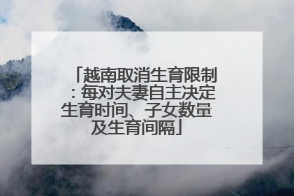 越南取消生育限制：每对夫妻自主决定生育时间、子女数量及生育间隔