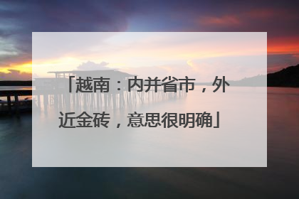 越南：内并省市，外近金砖，意思很明确