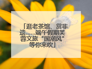 逛老茶馆、赏非遗……端午假期芙蓉文旅“国潮风”等你来吹