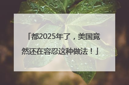 都2025年了，美国竟然还在容忍这种做法！