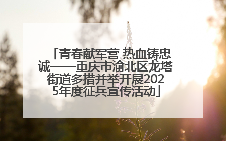 青春献军营 热血铸忠诚——重庆市渝北区龙塔街道多措并举开展2025年度征兵宣传活动