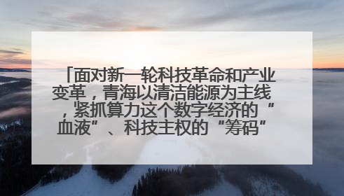 面对新一轮科技革命和产业变革，青海以清洁能源为主线，紧抓算力这个数字经济的“血液”、科技主权的“筹码”、产业升级的“杠杆”、绿色转型的“支点”，勇于撬动国家“双碳”战略、“东数西算”工程重大发展新机遇