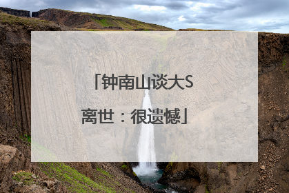 钟南山谈大S离世：很遗憾