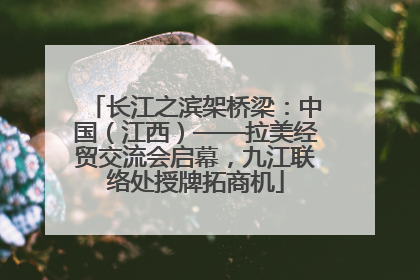 长江之滨架桥梁：中国（江西）——拉美经贸交流会启幕，九江联络处授牌拓商机