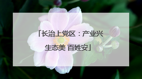 长治上党区：产业兴 生态美 百姓安
