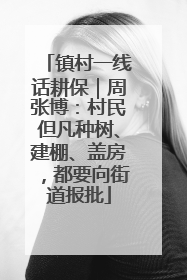 镇村一线话耕保｜周张博：村民但凡种树、建棚、盖房，都要向街道报批