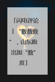 闪电评论丨“数数数”，山东跑出加“数”度