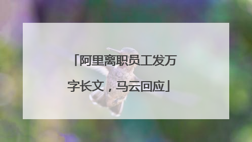 阿里离职员工发万字长文，马云回应