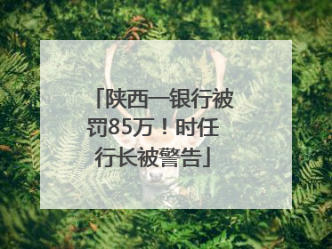陕西一银行被罚85万！时任行长被警告