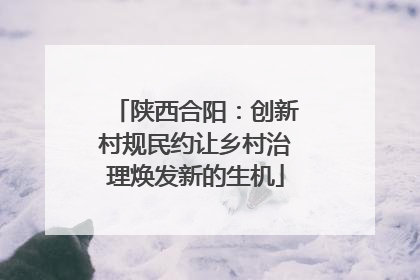 陕西合阳：创新村规民约让乡村治理焕发新的生机