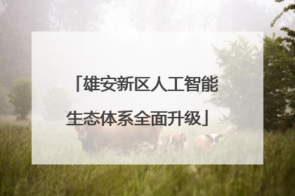 雄安新区人工智能生态体系全面升级