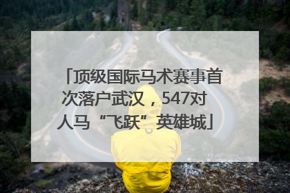 顶级国际马术赛事首次落户武汉，547对人马“飞跃”英雄城