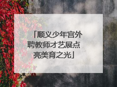 顺义少年宫外聘教师才艺展点亮美育之光