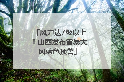 风力达7级以上！山西发布雷暴大风蓝色预警