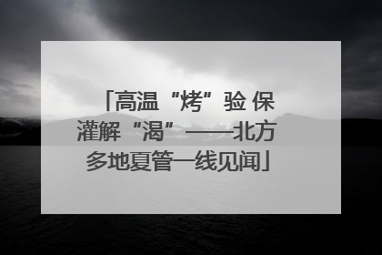 高温“烤”验 保灌解“渴”——北方多地夏管一线见闻