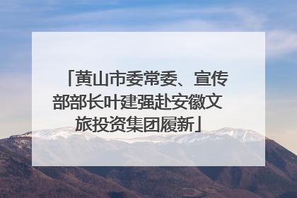 黄山市委常委、宣传部部长叶建强赴安徽文旅投资集团履新
