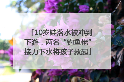 10岁娃落水被冲到下游，两名“钓鱼佬”接力下水将孩子救起