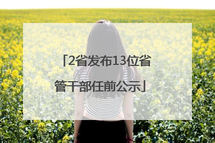 2省发布13位省管干部任前公示