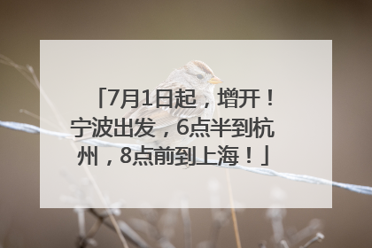 7月1日起，增开！宁波出发，6点半到杭州，8点前到上海！