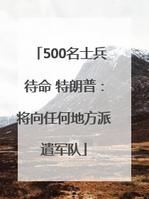 500名士兵待命 特朗普：将向任何地方派遣军队