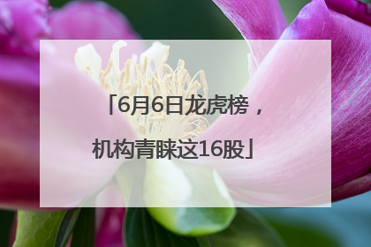 6月6日龙虎榜，机构青睐这16股