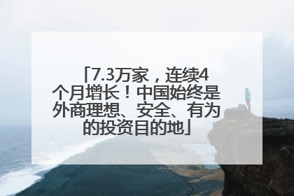 7.3万家，连续4个月增长！中国始终是外商理想、安全、有为的投资目的地